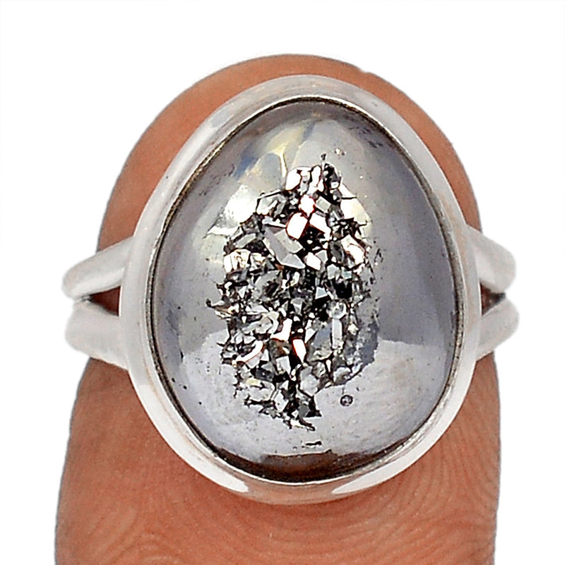 Platinum Window Druzy Ring - PWDR217