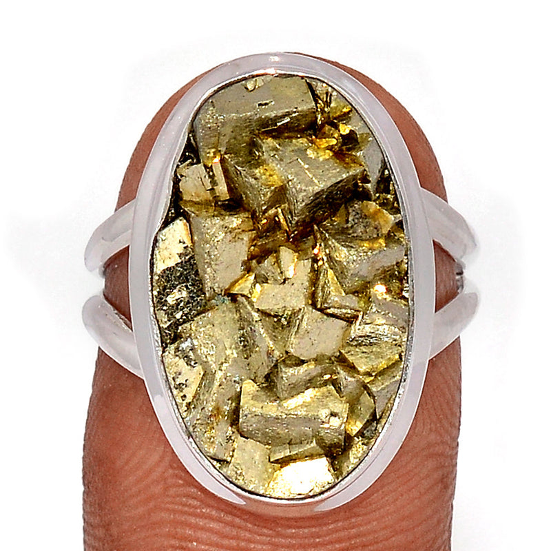 Mexican Pyrite Druzy Ring - PYDR707