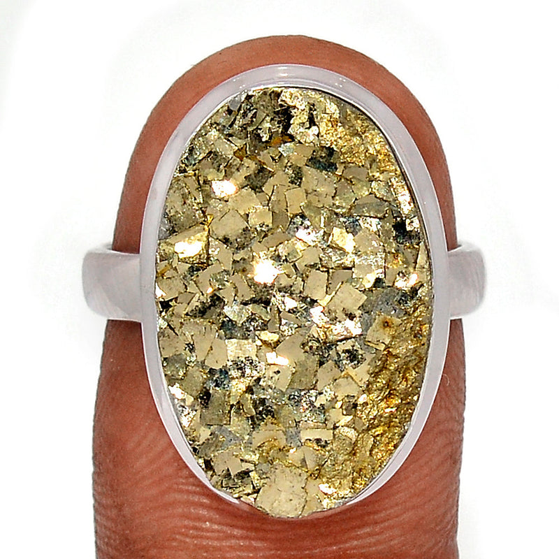 Mexican Pyrite Druzy Ring - PYDR709