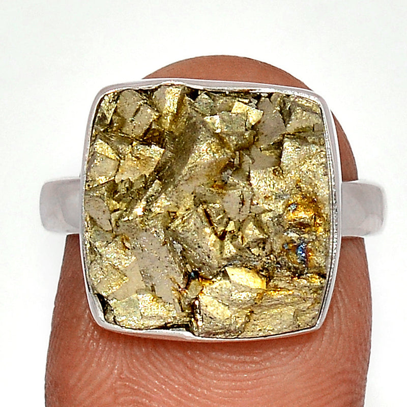 Mexican Pyrite Druzy Ring - PYDR717