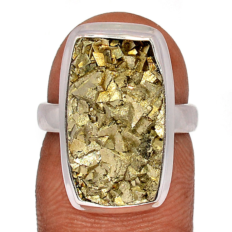 Mexican Pyrite Druzy Ring - PYDR718