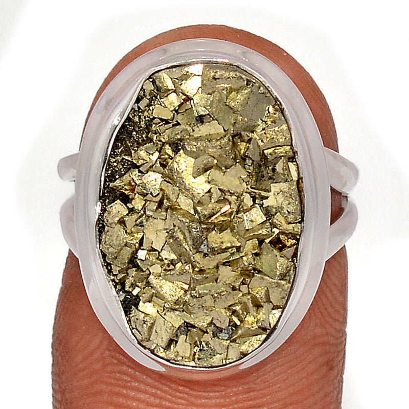 Mexican Pyrite Druzy Ring - PYDR719