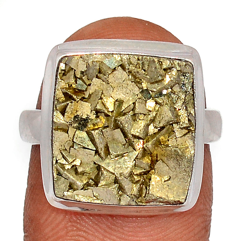 Mexican Pyrite Druzy Ring - PYDR730