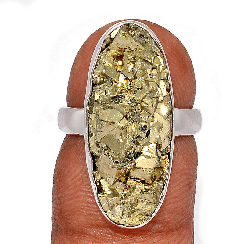 Mexican Pyrite Druzy Ring - PYDR731