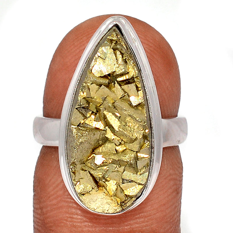 Mexican Pyrite Druzy Ring - PYDR733