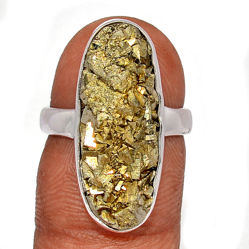 Mexican Pyrite Druzy Ring - PYDR735