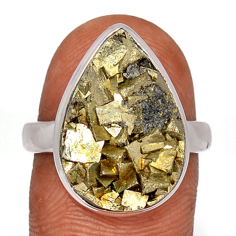 Mexican Pyrite Druzy Ring - PYDR736