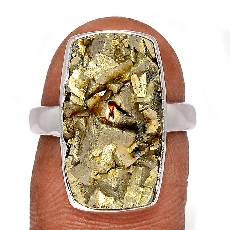 Mexican Pyrite Druzy Ring - PYDR739