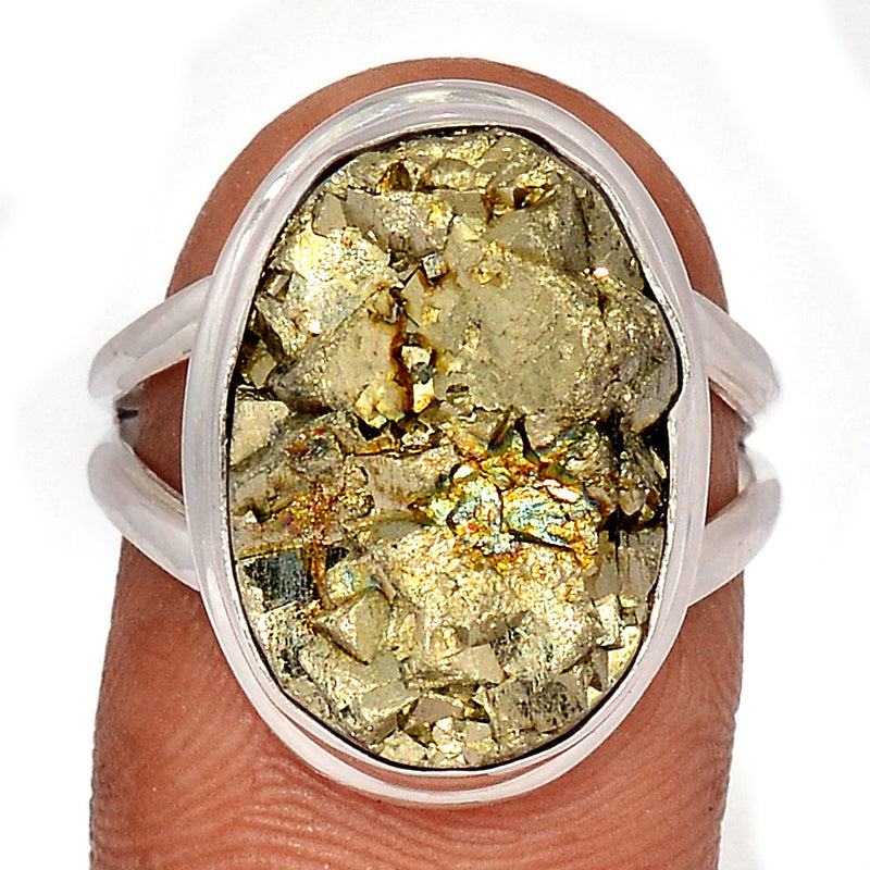 Mexican Pyrite Druzy Ring - PYDR749