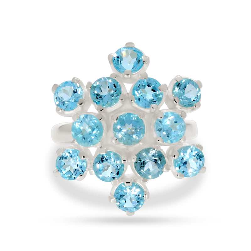 4*4 MM Round - Blue Topaz Ring - R5097BT