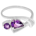 5*8 MM Pear, 4*4 MM Round - Amethyst Faceted Ring - R5176A