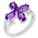 6*4 MM Oval & 4*4 MM Round - Amethyst Faceted Ring - R5178A