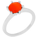 7*7 MM Round - Carnelian Faceted Ring - R5183CRN