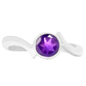 6*6 MM Round - Amethyst Faceted Ring - R5184A