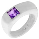 6*6 MM Square - Amethyst Faceted Ring - R5186A