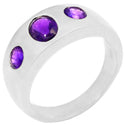 5*7 MM Oval & 4*4 MM Round - Amethyst Faceted Ring - R5202A