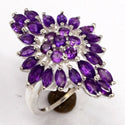 3*6 MM Marquise & 3*3 MM Round - Amethyst Faceted Ring - R5270A