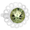 12*12 MM Round - Green Amethyst Ring - R5273GA