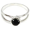 5*5 MM Round - Black Onyx Faceted Ring - R5297BO