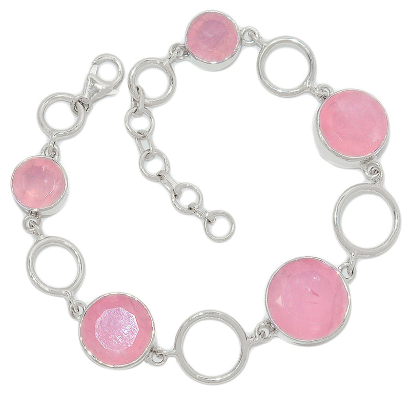 8.1" Rose Quartz Faceted Bracelets - RQFB7