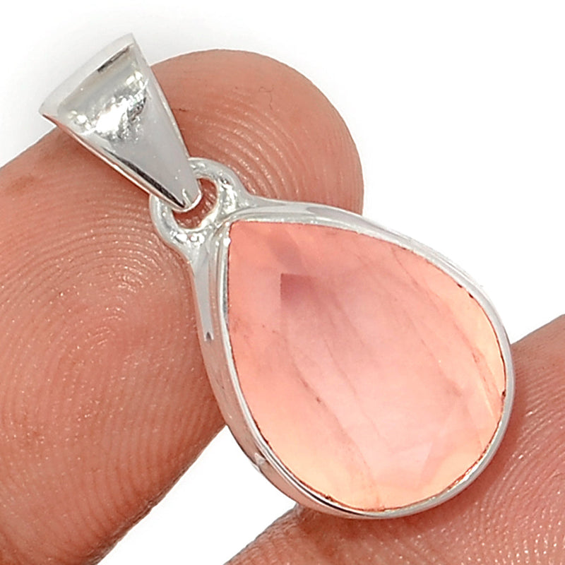 1.1" Rose Quartz Faceted Pendants - RQFP1147