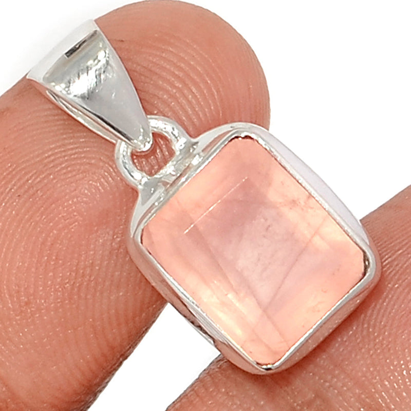 1" Rose Quartz Faceted Pendants - RQFP1162