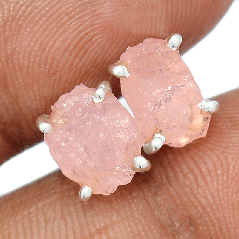 Claw - Rose Quartz Rough Studs - RQRS63