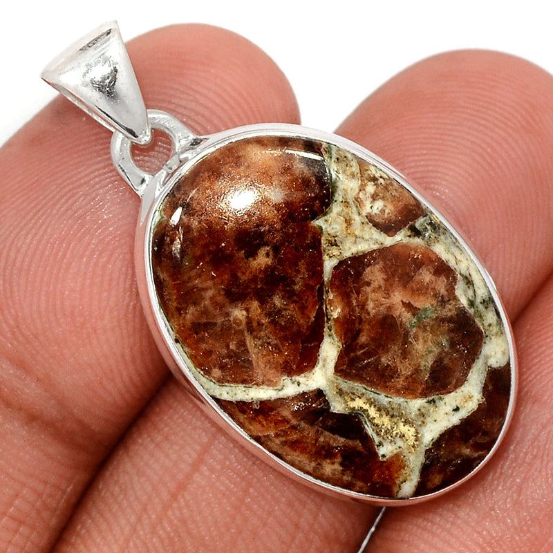 1.5" Spessartine Garnet In Limestone Pendants - SGIP262