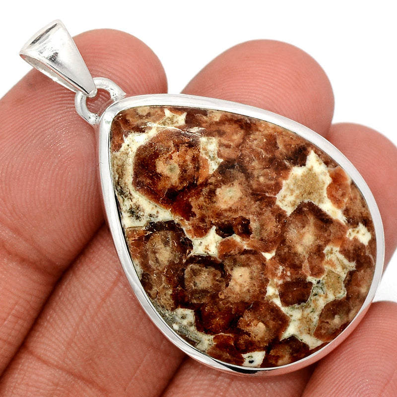 1.8" Spessartine Garnet In Limestone Pendants - SGIP263