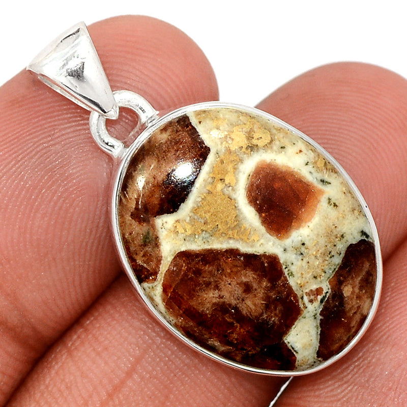 1.3" Spessartine Garnet In Limestone Pendants - SGIP271