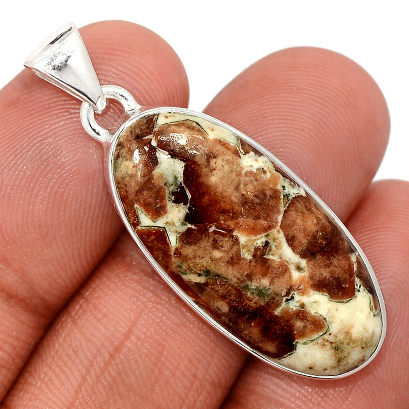 1.6" Spessartine Garnet In Limestone Pendants - SGIP273