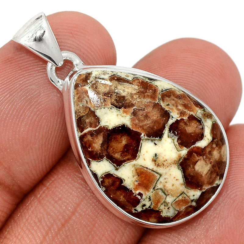 1.5" Spessartine Garnet In Limestone Pendants - SGIP275