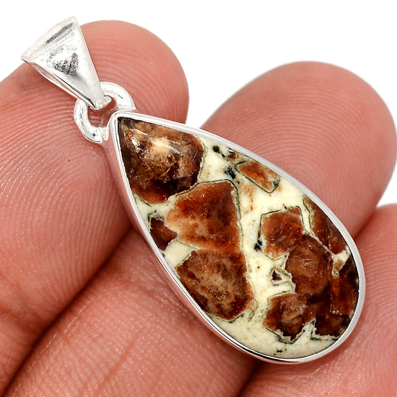 1.5" Spessartine Garnet In Limestone Pendants - SGIP277