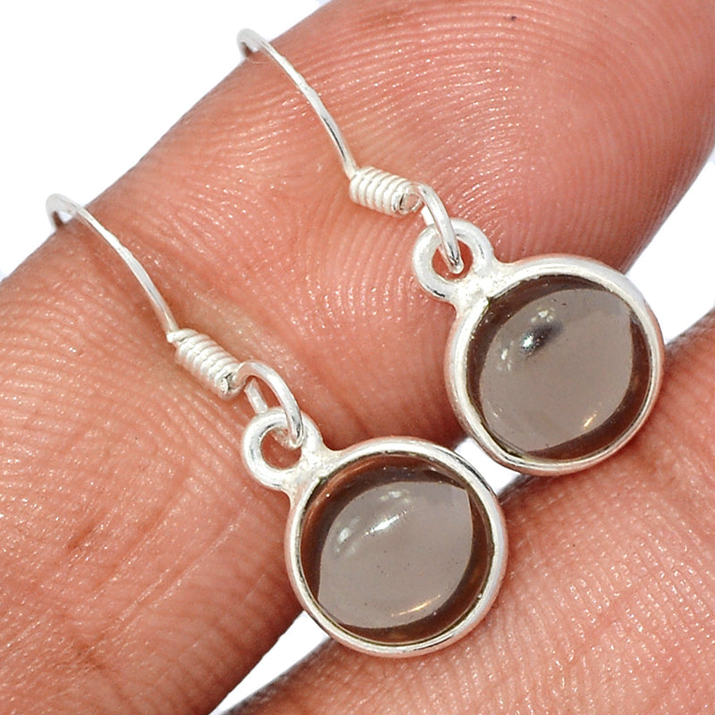 1" Smokey Quartz Cabochon Earrings - SMCE130