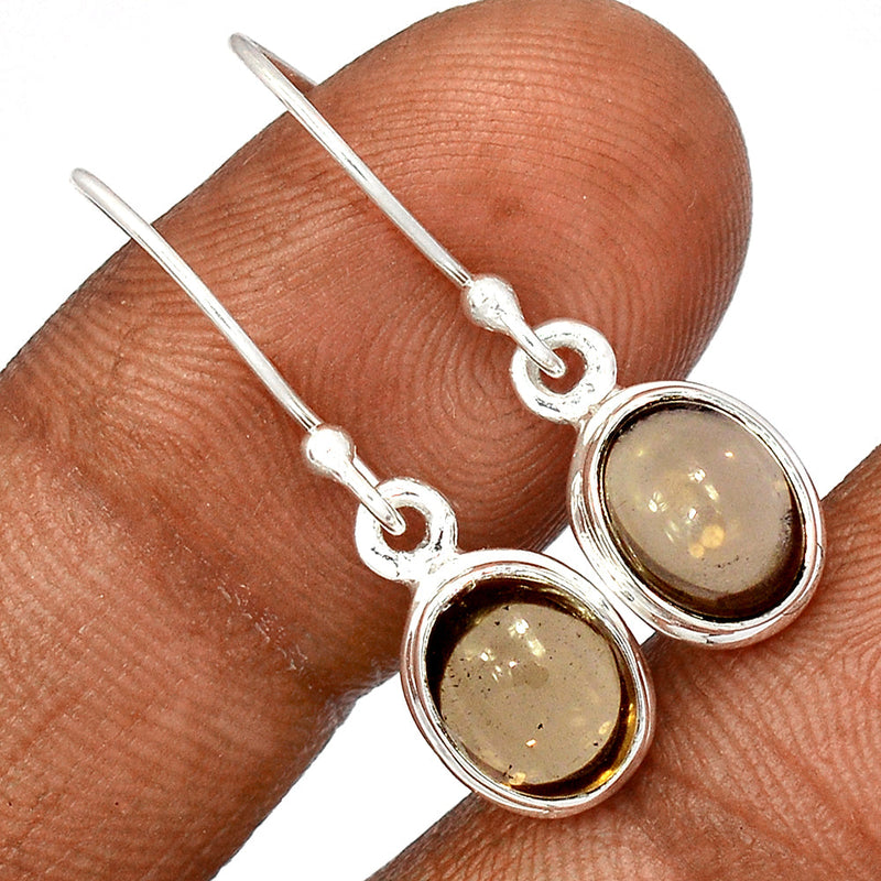 1.1" Smokey Quartz Cabochon Earrings - SMCE145