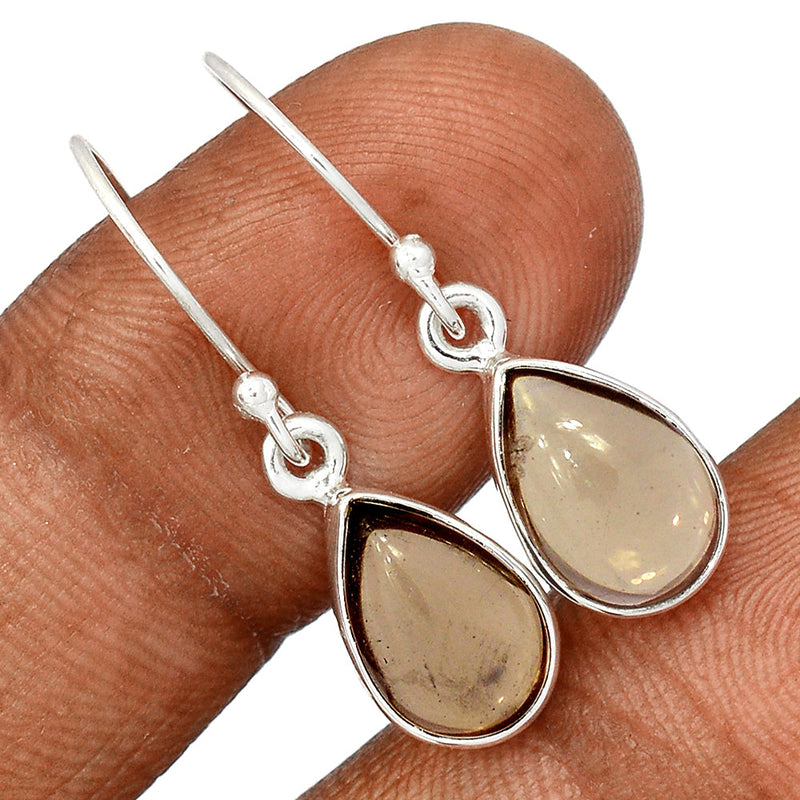 1.2" Smokey Quartz Cabochon Earrings - SMCE154