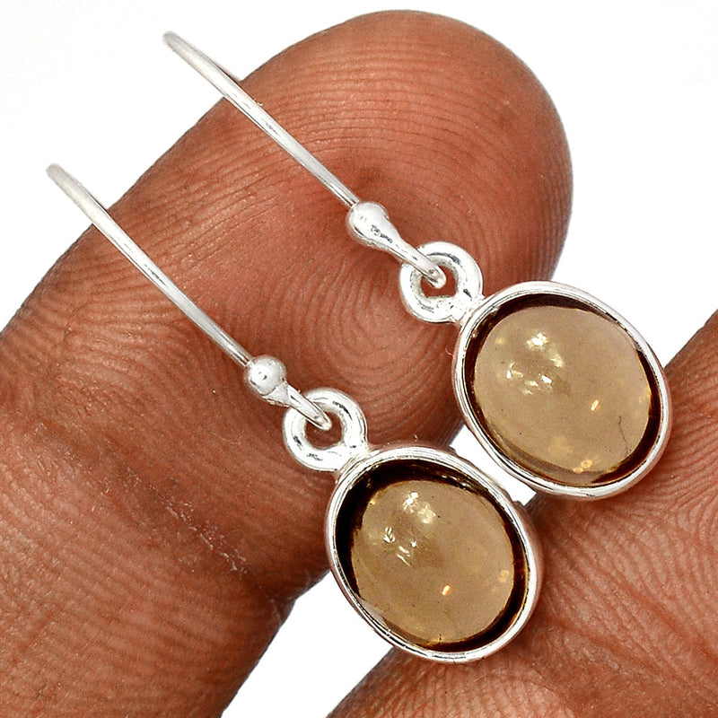 1.1" Smokey Quartz Cabochon Earrings - SMCE177