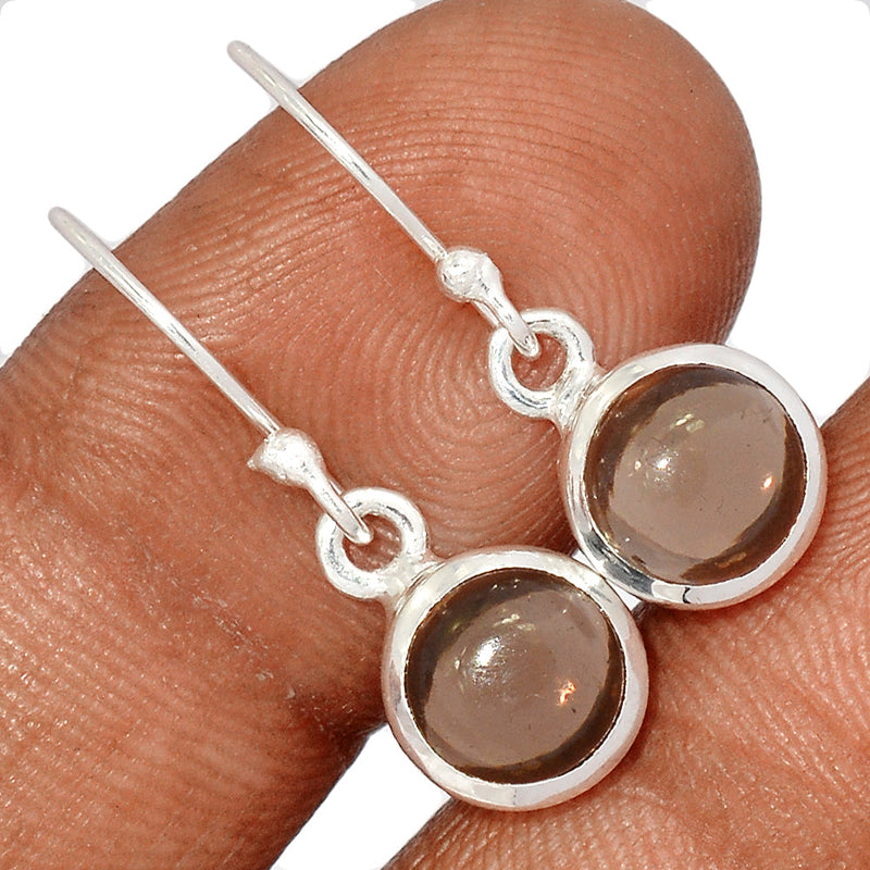 1.2" Smokey Quartz Cabochon Earrings - SMCE180