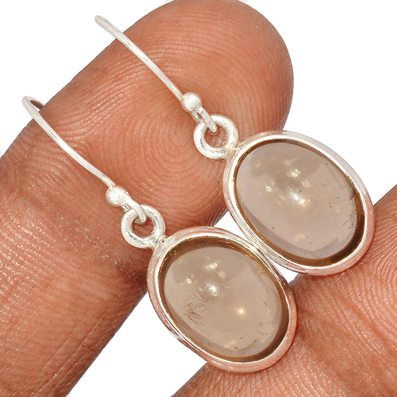 1.3" Smokey Quartz Cabochon Earrings - SMCE195