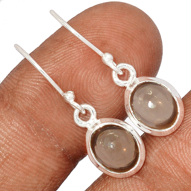 1.1" Smokey Quartz Cabochon Earrings - SMCE196