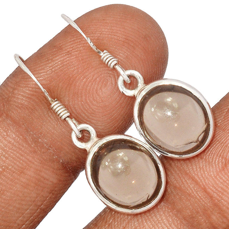 1.2" Smokey Quartz Cabochon Earrings - SMCE197