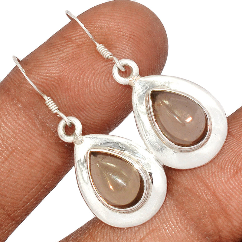 1.5" Diva - Smokey Quartz Cabochon Earrings - SMCE202