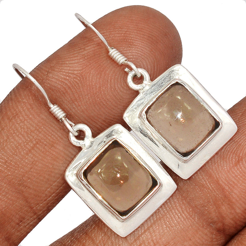 1.3" Diva - Smokey Quartz Cabochon Earrings - SMCE210