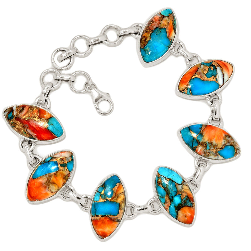 8.3" Spiny Oyster Arizona Turquoise Bracelets - SOTB39