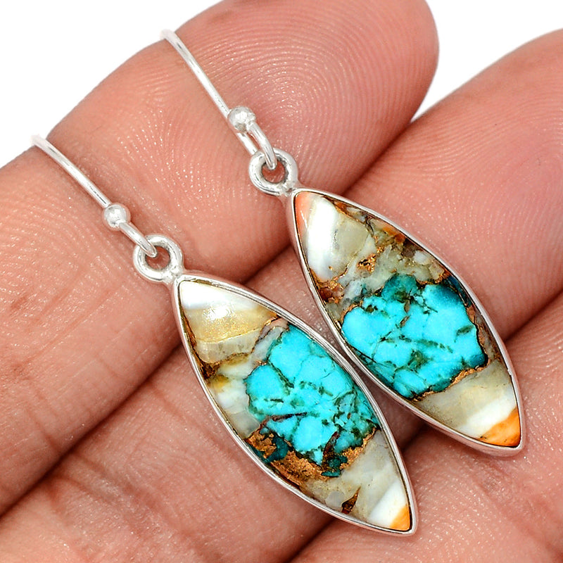 1.6" Spiny Oyster Arizona Turquoise Earrings - SOTE720