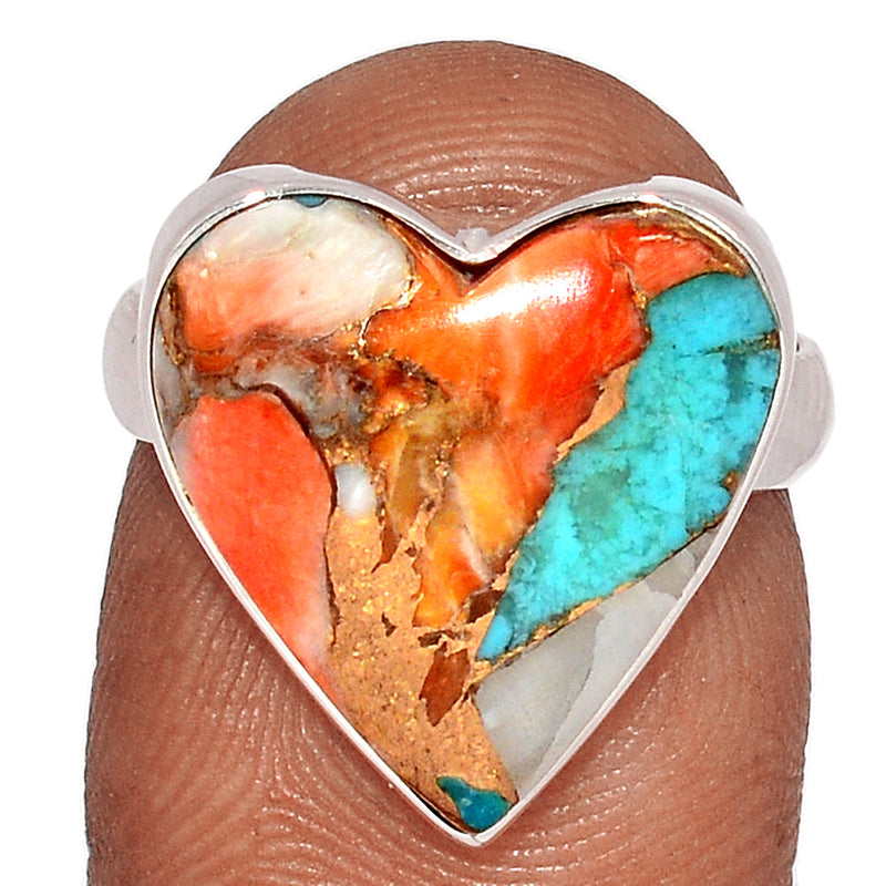 Heart - Spiny Oyster Arizona Turquoise Ring - SOTR2062