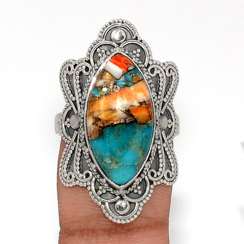 Fine Filigree - Spiny Oyster Arizona Turquoise Ring - SOTR2076