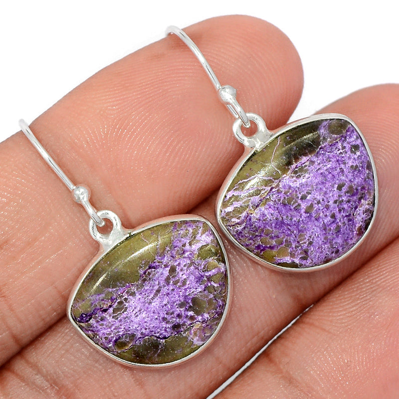 1.2" Stichtite With Serpentine Earrings - SWSE102