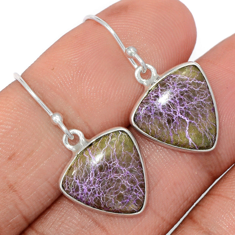 1.2" Stichtite With Serpentine Earrings - SWSE104