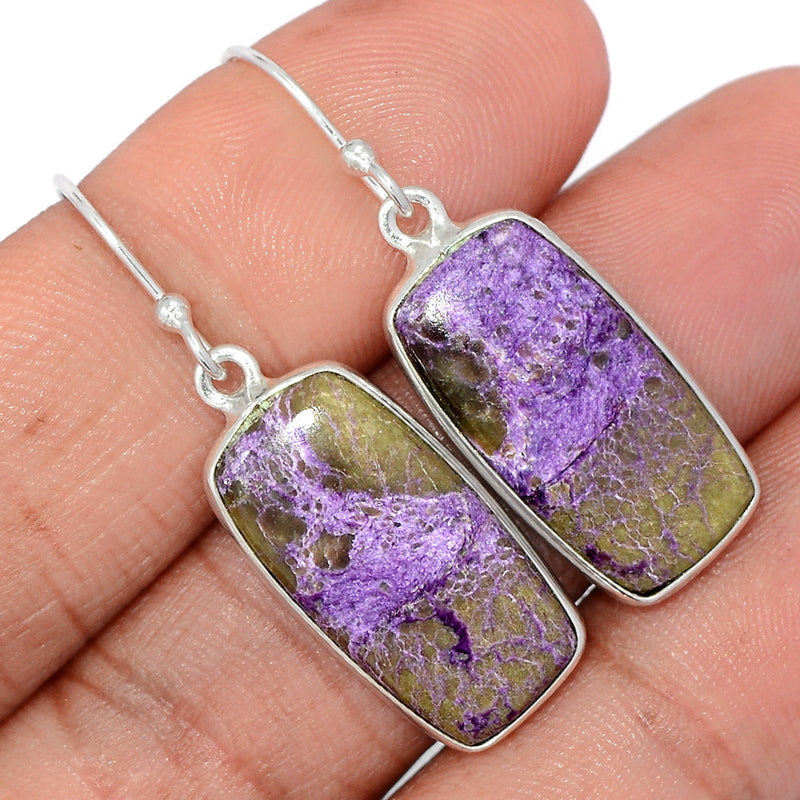 1.5" Stichtite With Serpentine Earrings - SWSE105